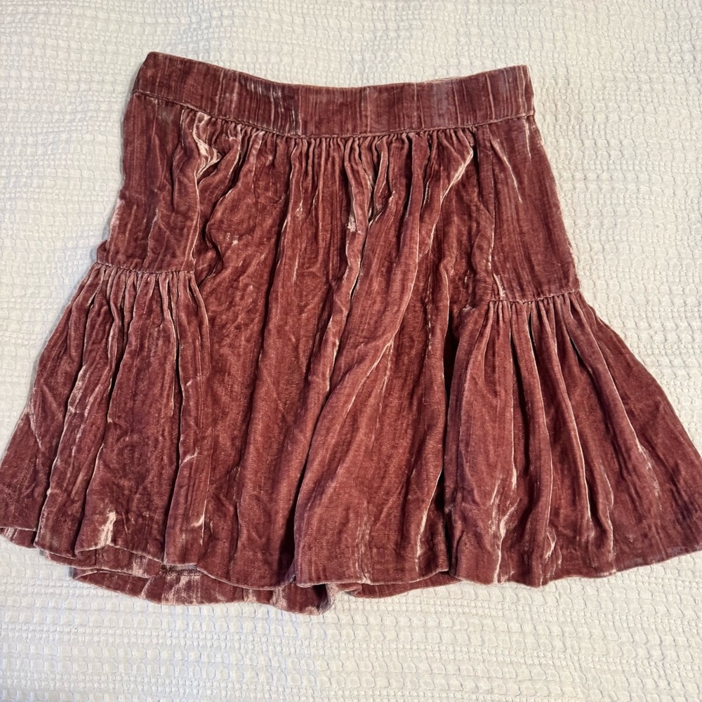 Madewell Velvet A-Line Mini Skirt Sunset Rose, 0